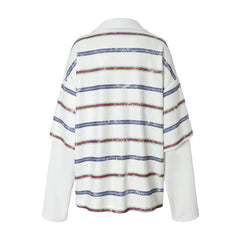 CapCabin Abstract Stripe Long-Sleeve Polo Shirt