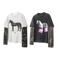 CapCabin Layered Horse Graphic Tee