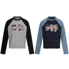 CapCabin Union Flag Graphic Raglan Long Sleeve Tee