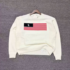 Cole Buxton Off-White American Flag Graphic Sweatshirt