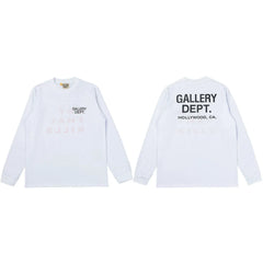 Gallery Dept. Hollywood Logo Long Sleeve T-Shirt - White/Faint Red