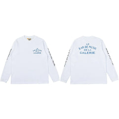 Gallery Dept. Le Bar De Music Sleeve Print Long Sleeve T-Shirt - White/Blue