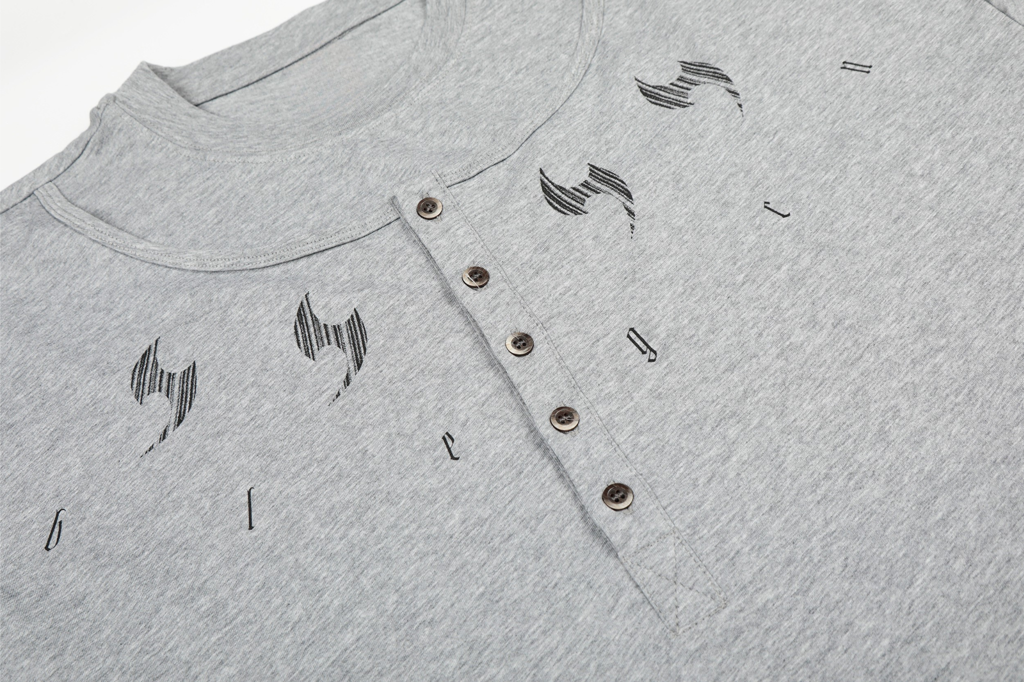 CapCabin Graphic Henley Long Sleeve Tee