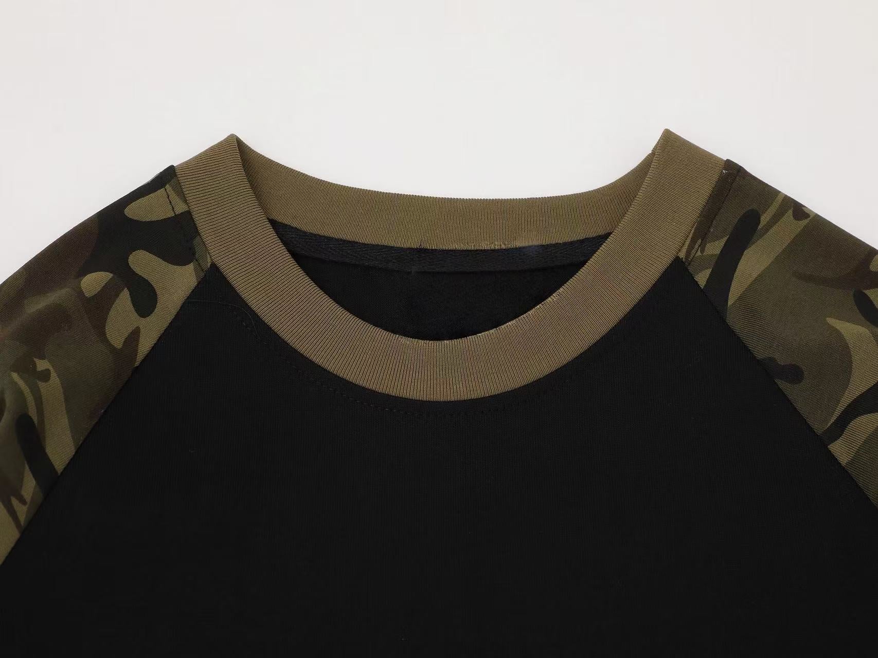 CapCabin Camo Sleeve Raglan Long Sleeve Tee