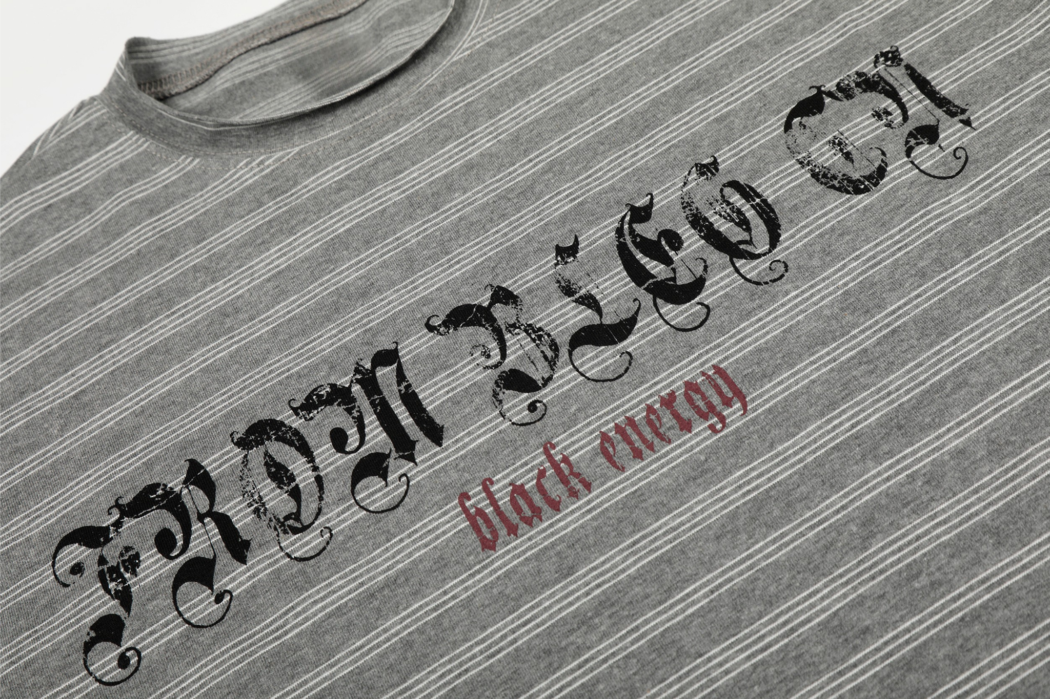 CapCabin Striped Gothic Logo Long Sleeve Tee