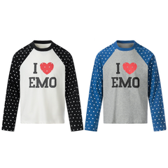 CapCabin “I ♥ EMO” Raglan Long Sleeve Tee