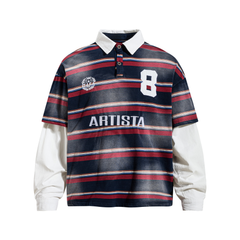 CapCabin Layered Stripe Polo Long-Sleeve