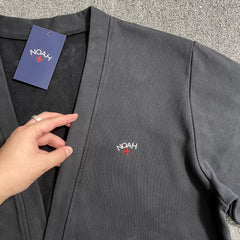 NOAH MARS Cross Embroidery V-Neck Button Knit Cardigan