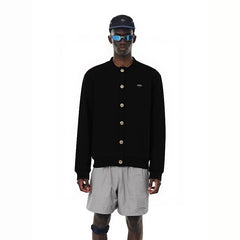 NOAH MARS Old Money Collarless Button Cardigan Thick Cotton Men Jacket