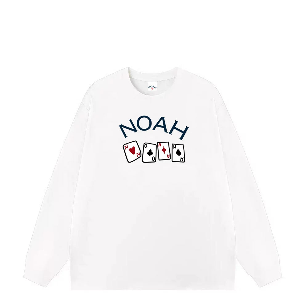 NOAH Loose Printed Heavyweight Cotton Couple Long Sleeve T-shirt
