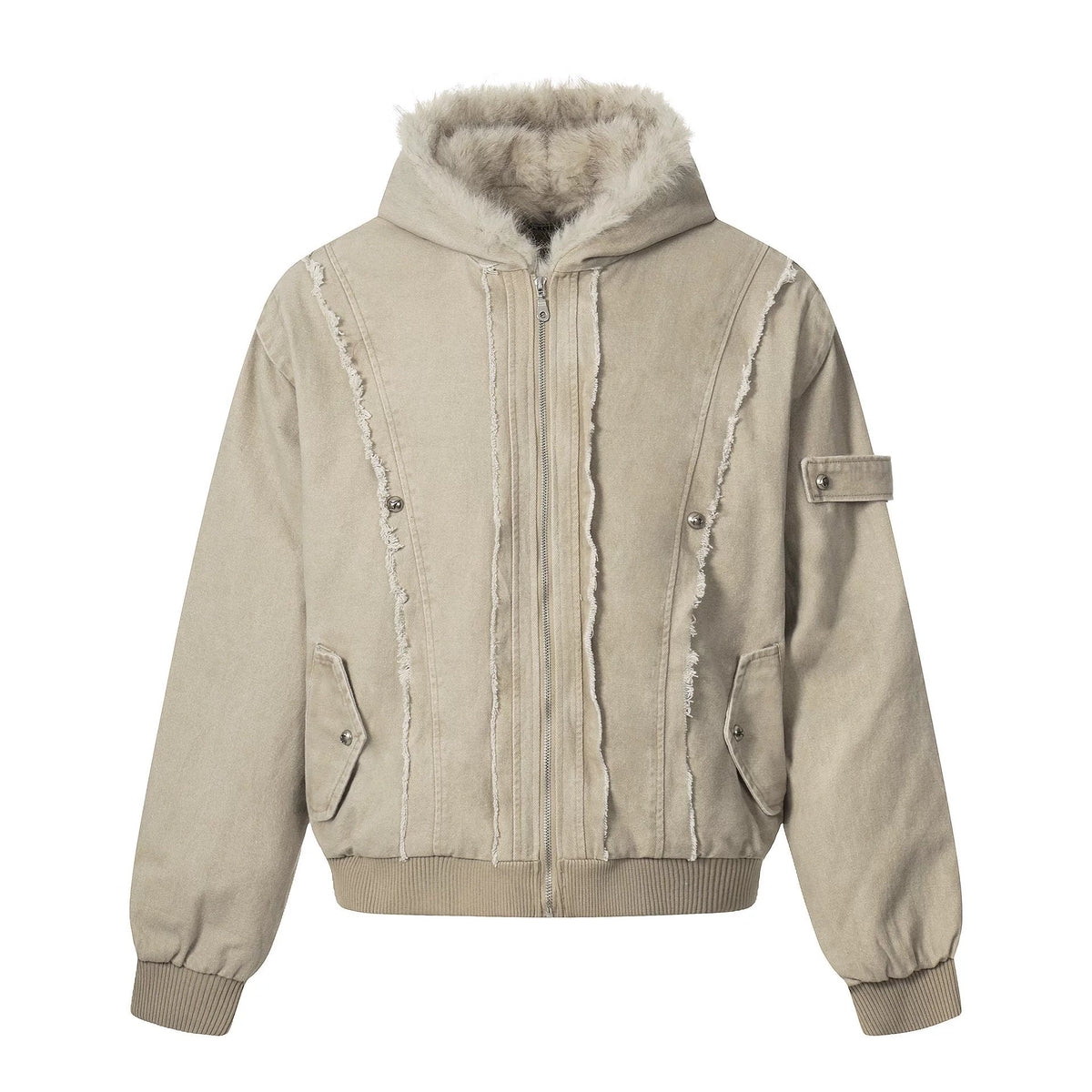 NOAH MARS Mountain Print Velvet Lined Hooded Cotton Jacket Men Old Money Winter Coat