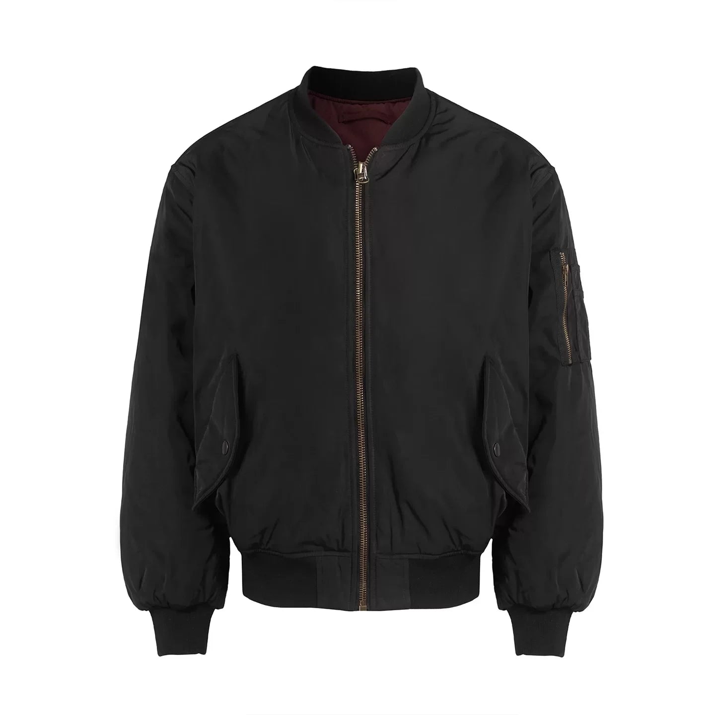 NOAH MARS Double-Sided MA1 Pilot Cotton Jacket Men Red Velvet Lined Winter Coat