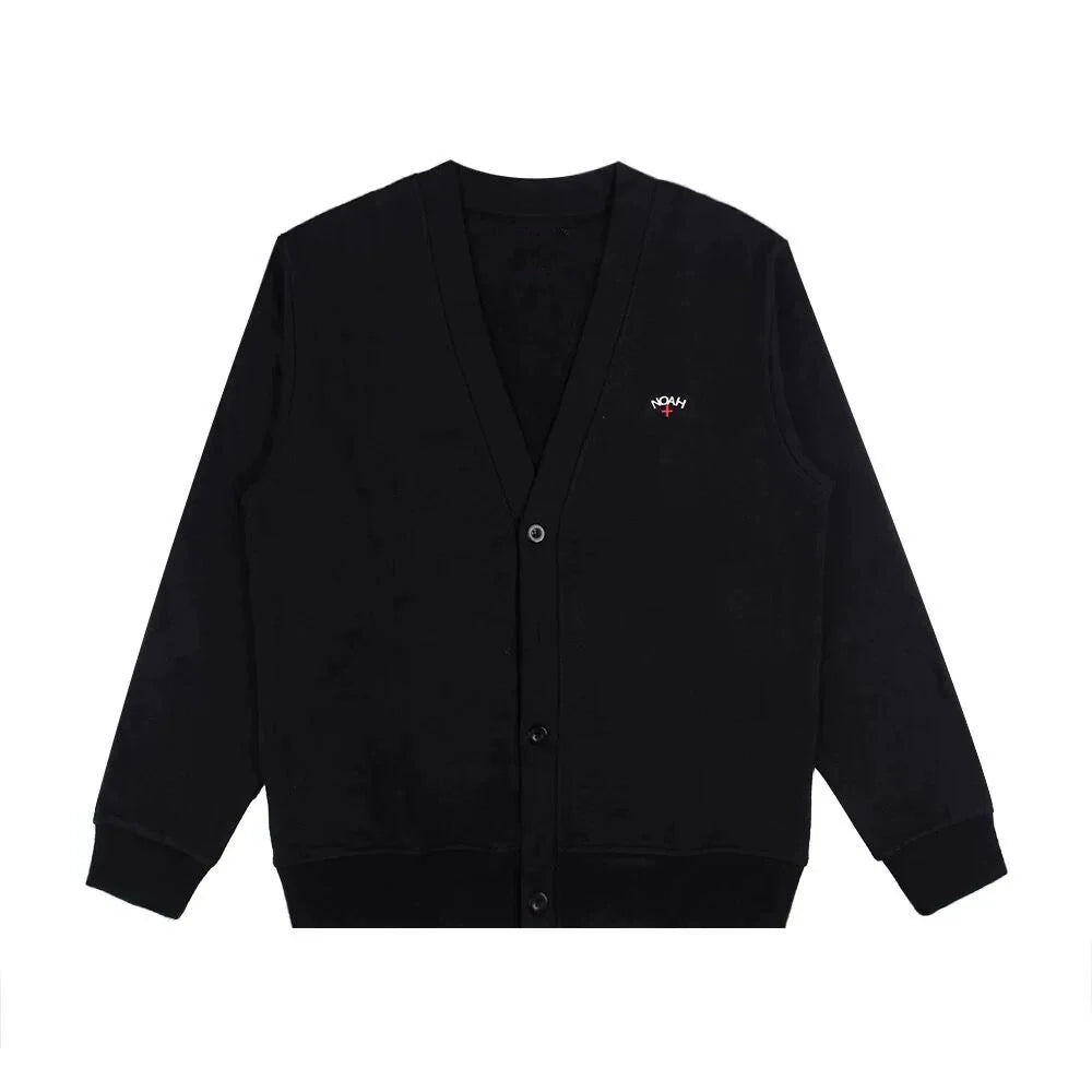 NOAH MARS Cross Embroidery V-Neck Button Knit Cardigan