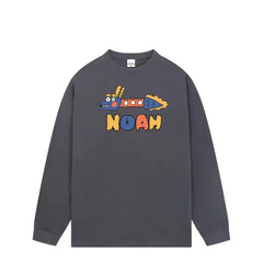 NOAH Loose Cartoon Logo Couple Pure Cotton Long Sleeve Base T-shirt