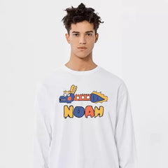 NOAH Loose Cartoon Logo Couple Pure Cotton Long Sleeve Base T-shirt