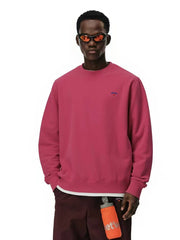 NOAH MARS Men Crew Sweatshirt Minimal Cross Embroidery American Casual
