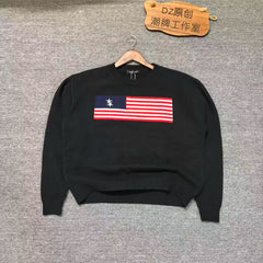 Cole Buxton Black American Flag Graphic Sweatshirt