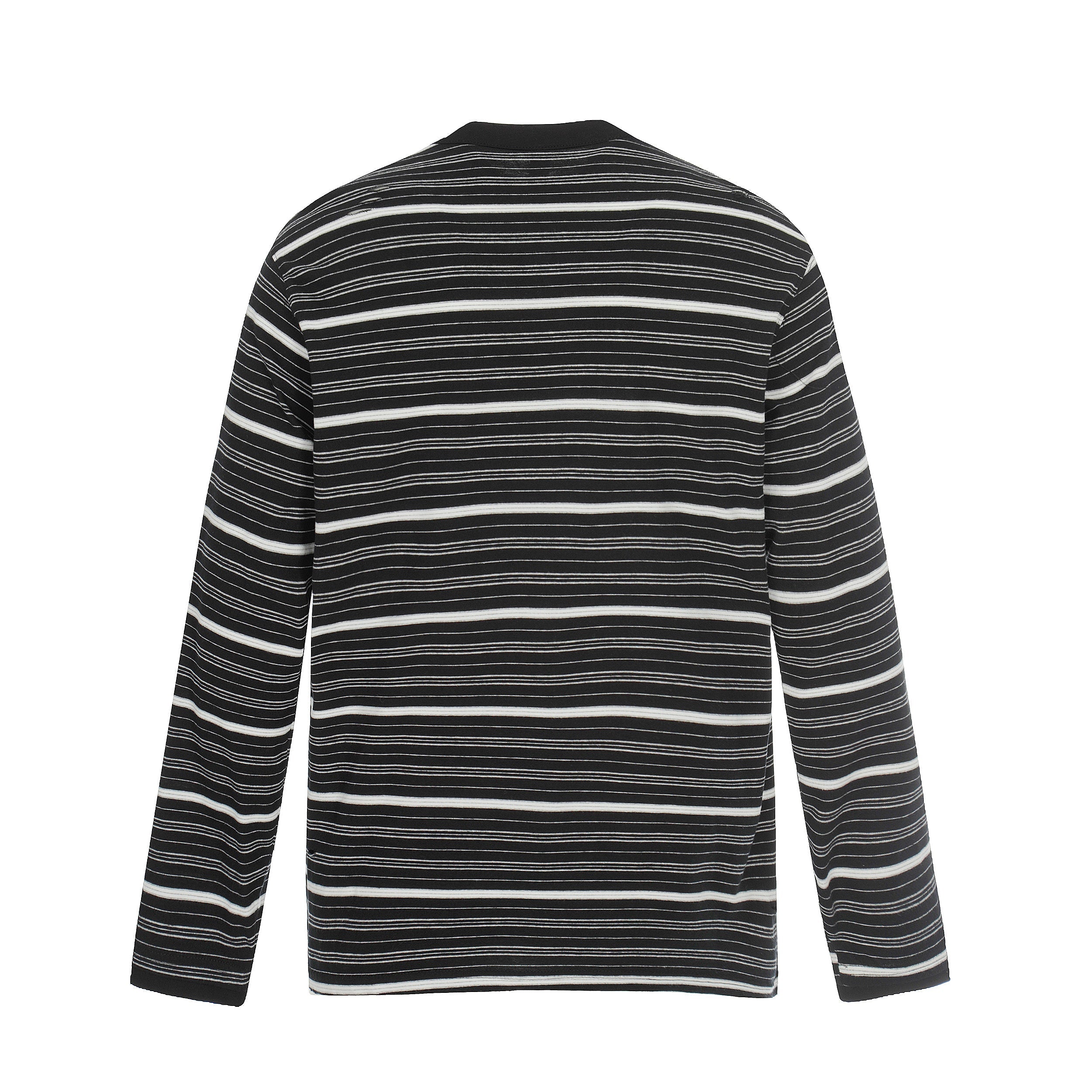 CapCabin Striped Henley Long Sleeve Tee